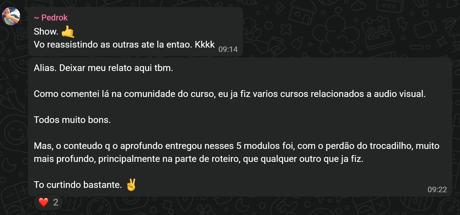 Depoimento de Pedrok sobre o Aprofundo Creators