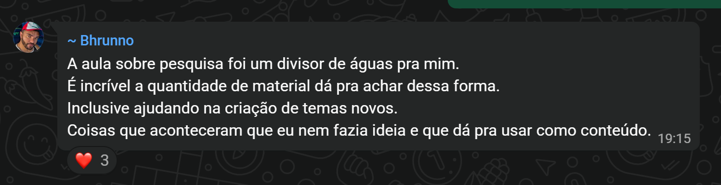 Depoimento de Bhrunno sobre o Aprofundo Creators