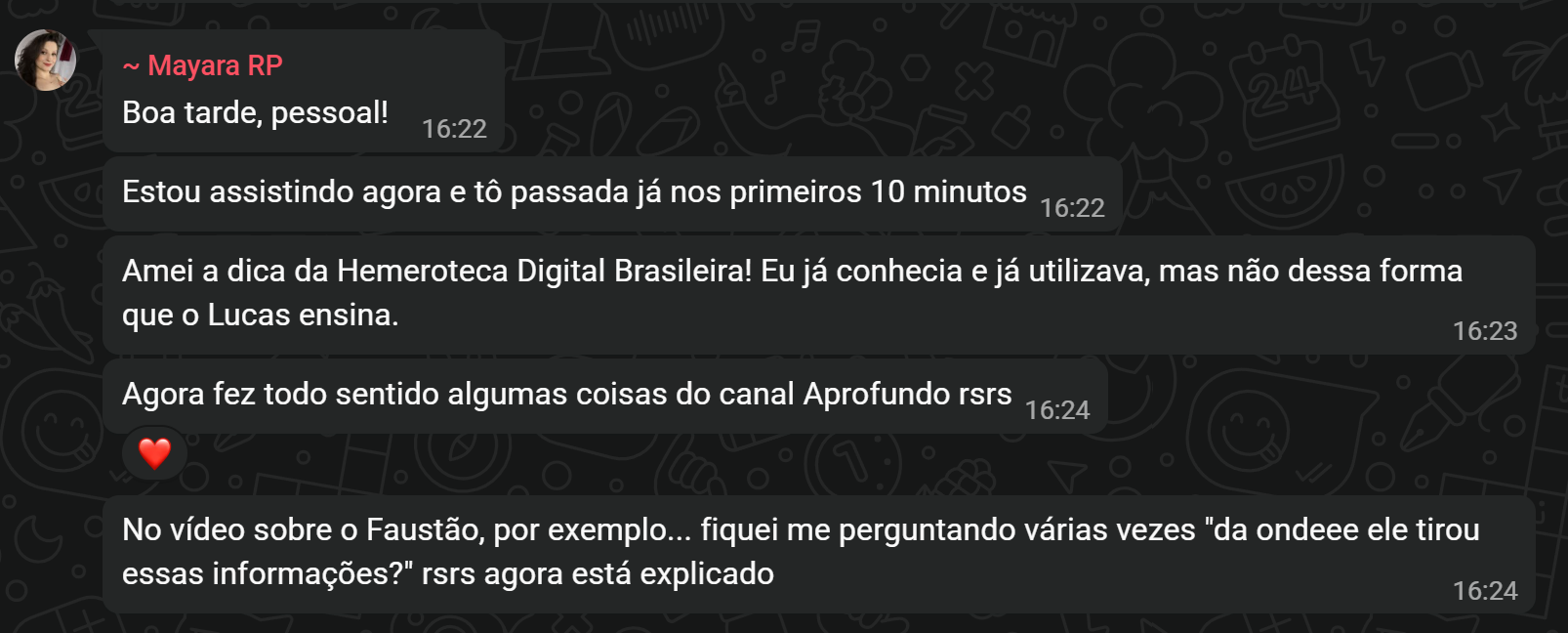 Depoimento de Mayara RP sobre o Aprofundo Creators